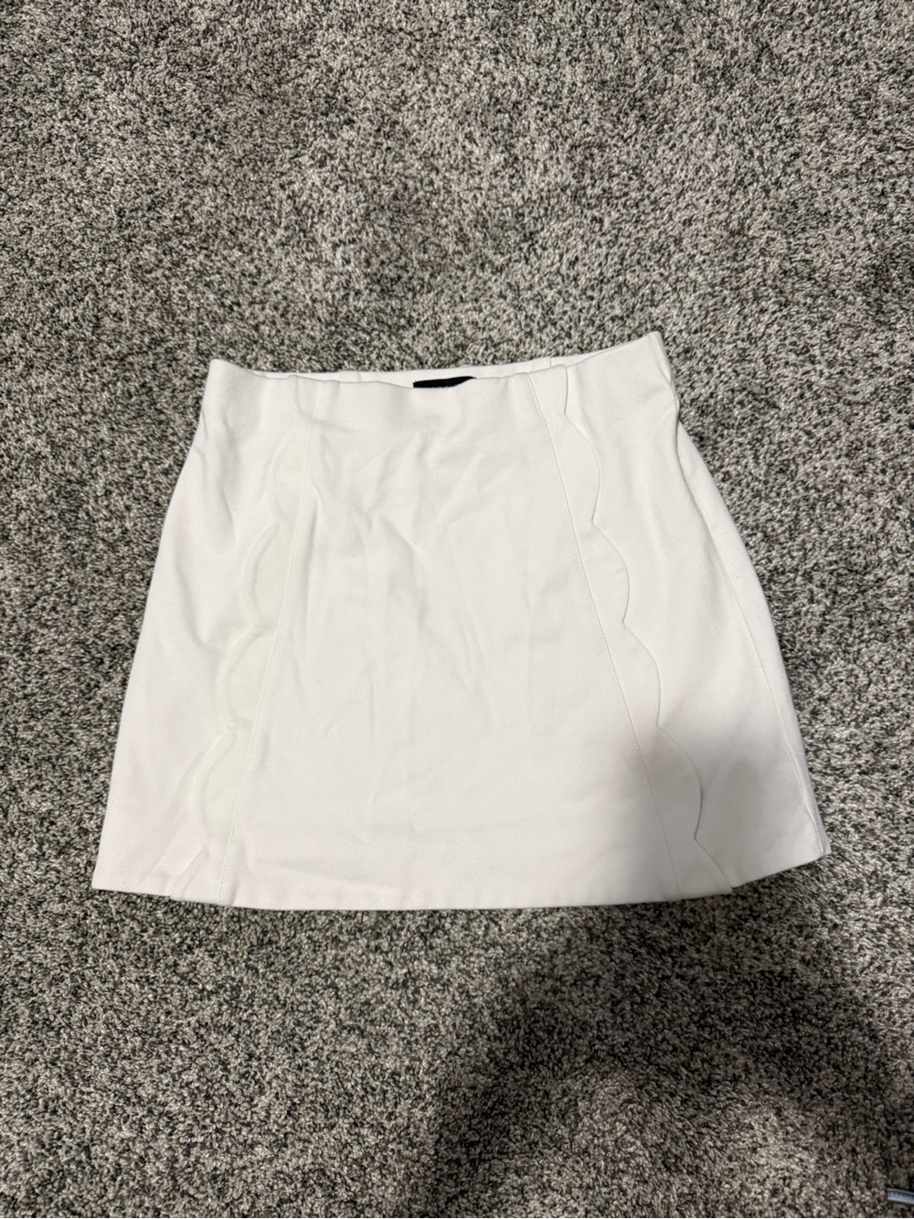 Topshop White Scallop-Panel Mini Skirt
